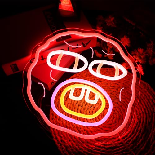 Image of Funny Neon Signs for Wall Decor, 11.8 x 11.8 Inches,Dimmable Cherry The Creator Neon Lights for Bedroom Decor, USB Power Music Bomb LED Neon Lights for Man Cave,Bar and Art Wall Decor
