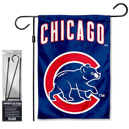 Drapeau de jardin ours de Chicago de WinCraft avec son support inclus