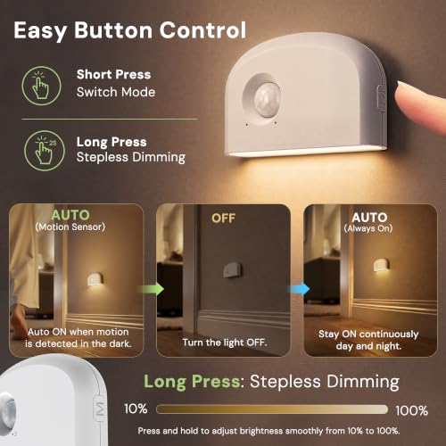 Image of L LOHAS LED Motion Sensor Night Light, Stair Lights Indoor, 3 Pack