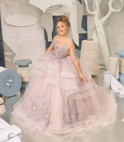 Girls Pageant Dresses Flower Girl Dresses First Communion Dresses Ball Gown Girls Appliques Tulle Princess Dress4
