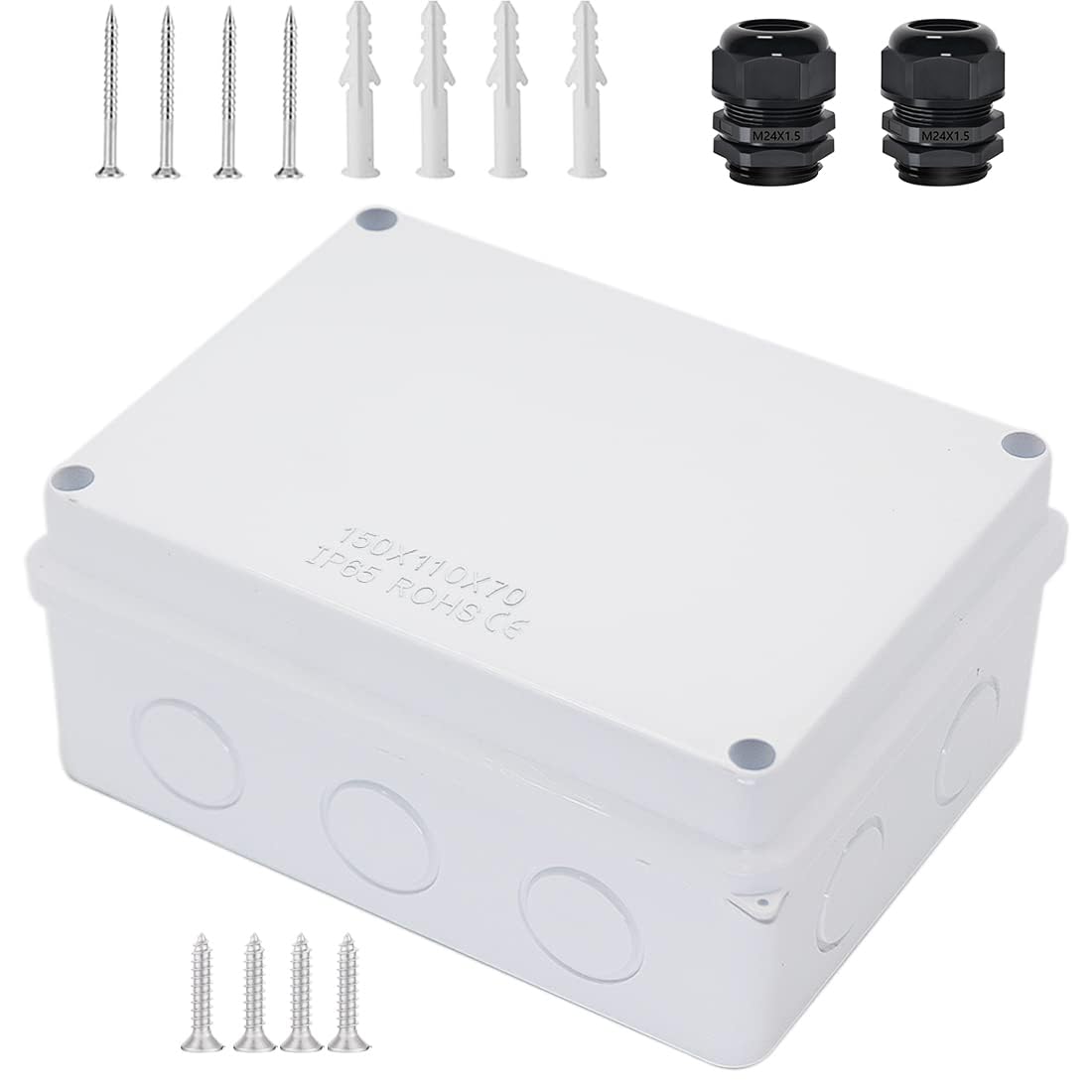 Junction Box, Zulkit Project Box with Reserved Holes IP65 Waterproof Dustproof Electrical Box ABS Plastic Project Enclosure White 5.9 x 4.3 x 2.8 Inch-image-17