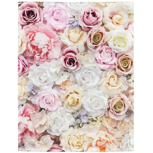YISUMEI Bedruckte Kuscheldecke Bunt Rosen Decke Flauschig Weich Fleecedecke...
