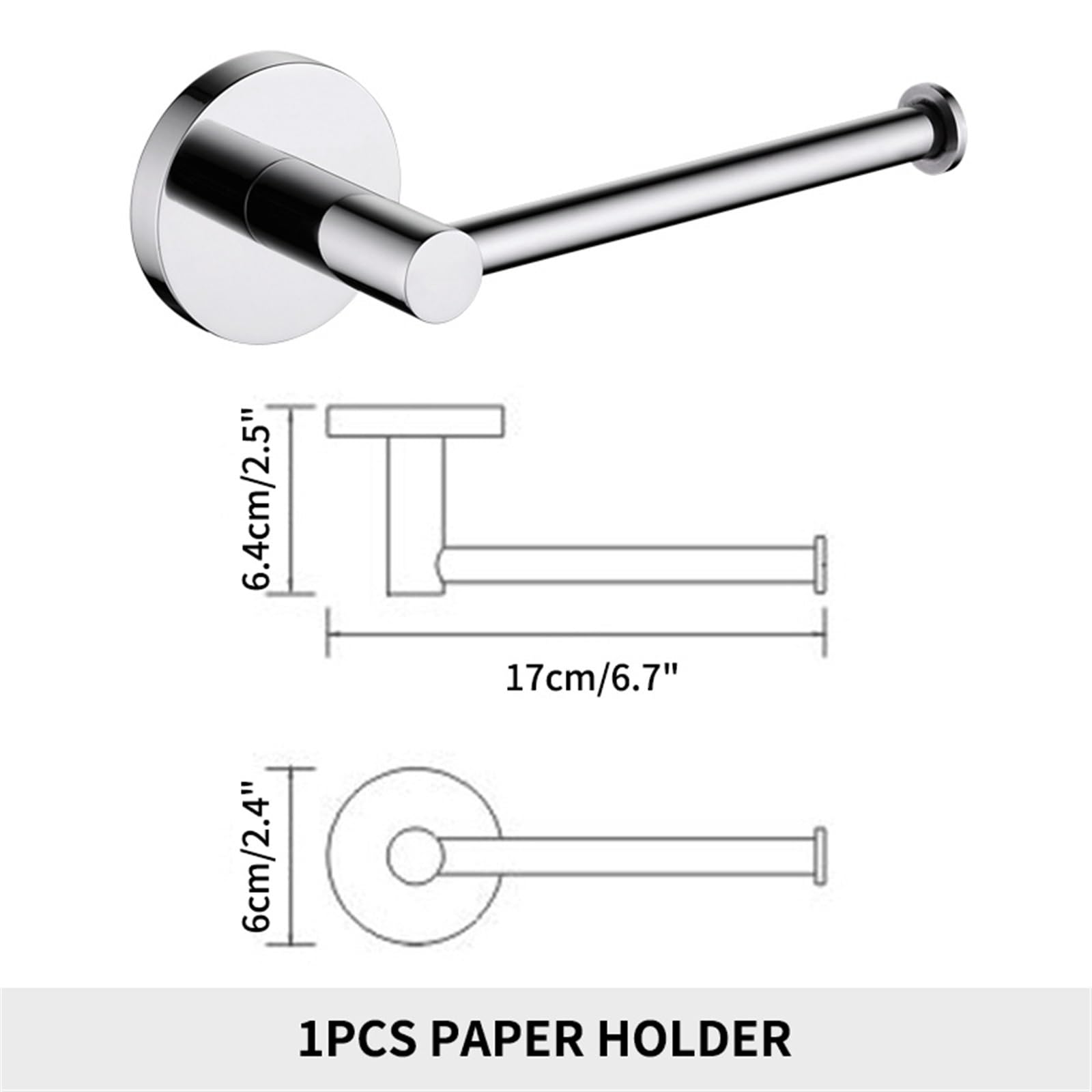Stały uchwyt na papier toaletowy, Matte Black Stainless Steel Wall Mounted Toilet Paper Holder(1 Pcs)