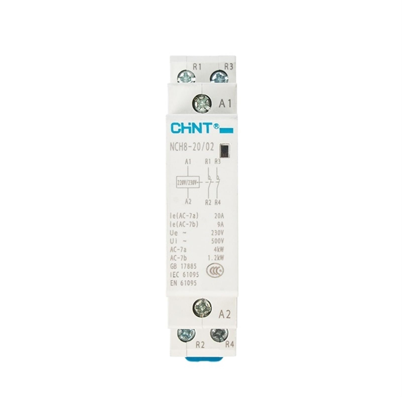 QEFHSVVZE NCH8-20 Modular AC Household Contactor 220V 230V AC 20A 1NO 1NC 2NO 2NC(Nch8-20a-02 2nc)