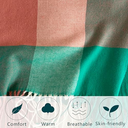 Women's Scarf Classic Tassel Plaid Super Soft Classic Cashmere Feel Fall Winter Scarves Tartan Warm Chunky Wrap Shawl4