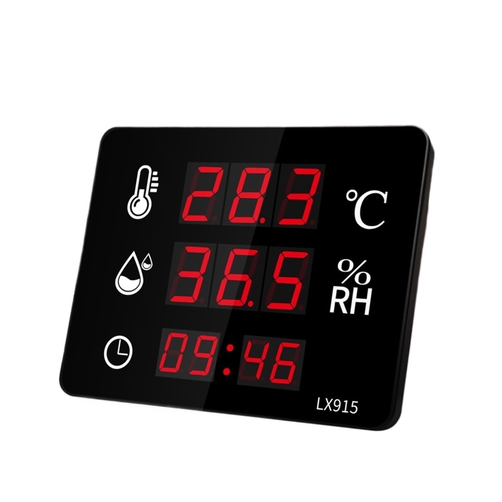 Poolthermometer Digitales Hygrometer Outdoor Indoor Sauna Thermometer Mit Alarm Digitale Wanduhr Temperaturmesser Und Sensor Einfach Zu Bedienen(LX915D)