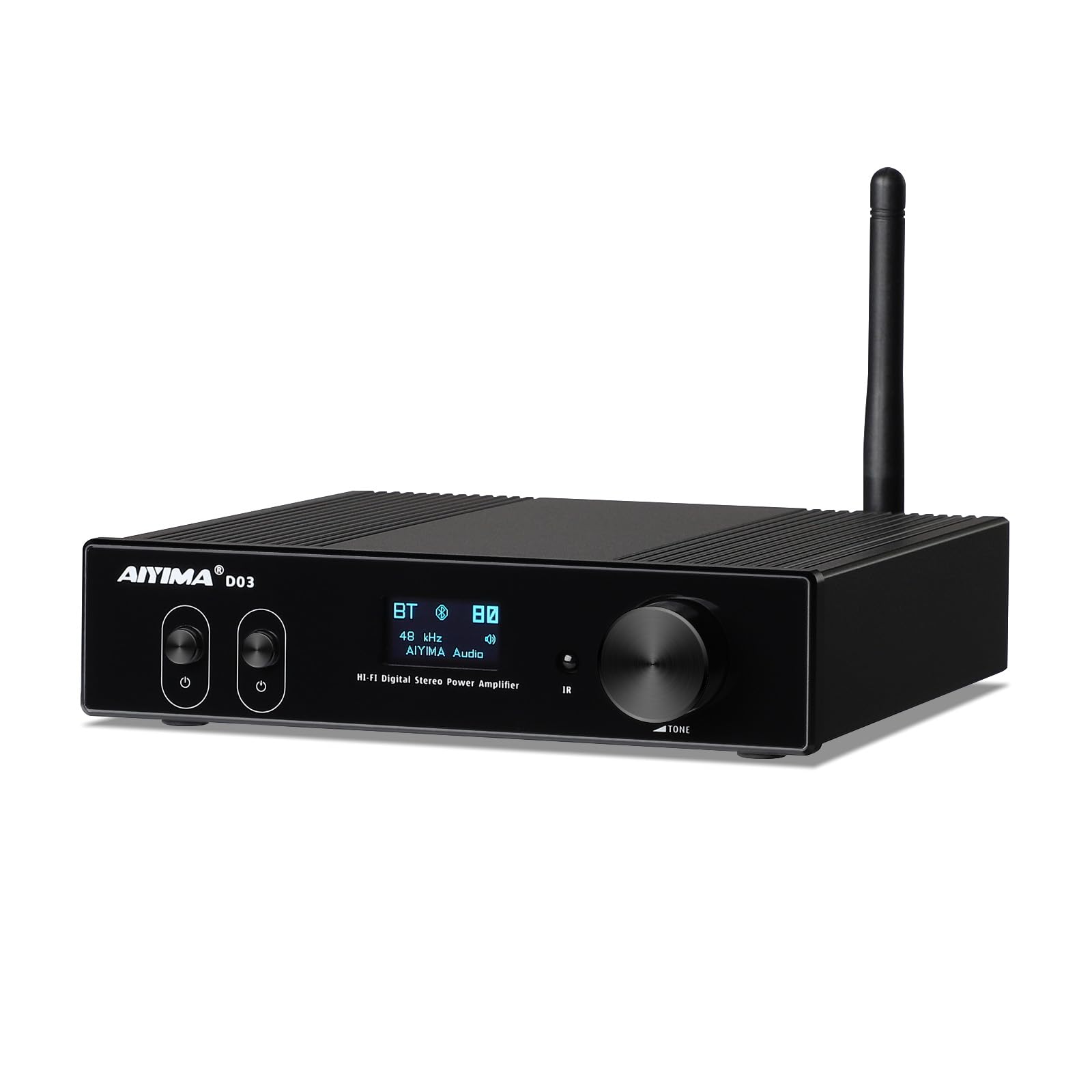 AIYIMA D03 Bluetooth 5.2 Digital-Verstärker 150Wx2 Stereo HiFi 2.0/2.1 CH Desktop Sound Amplificador 24Bit/192kHz Class D Power Amplifier USB DAC Coaxial Optical OLED AptX Support Subwoofer