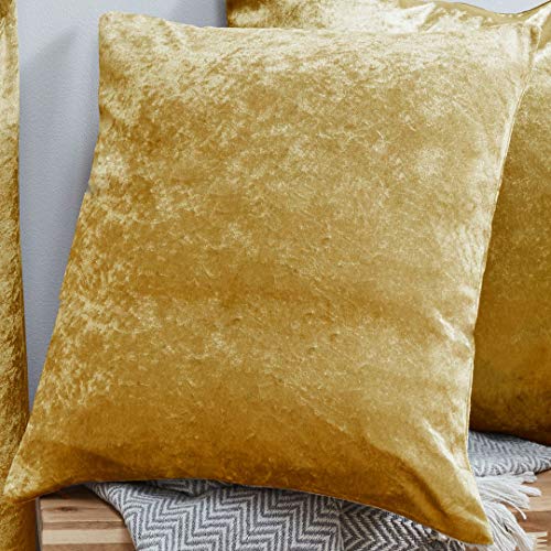 John Aird Crushed Velvet Cushion Cover 18" x 18" (Ochre)