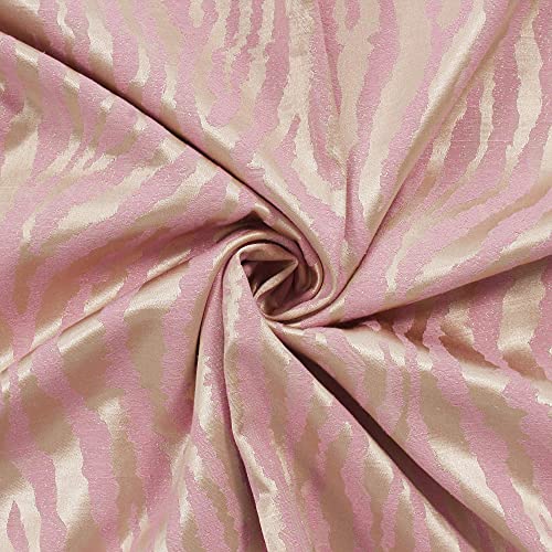 Image of Story@Home Bloom Collection Jacquard Lavish and Modern Rich Animal Print 2 Piece Eyelet Ring top Window Curtain for Bedroom and Hall - 5 Feet, Light Pink