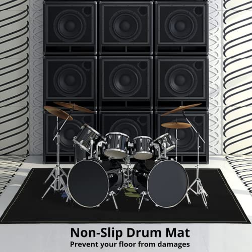 Anjetan Drum Rug, Drum Mat, Electrical Drum Carpet Soundproof Rug Pads Drum Accessories For Electric Drums Jazz Drum Set, Gift For Drummers, Drum Accessories, 47’’ X 63’’ #TOP2