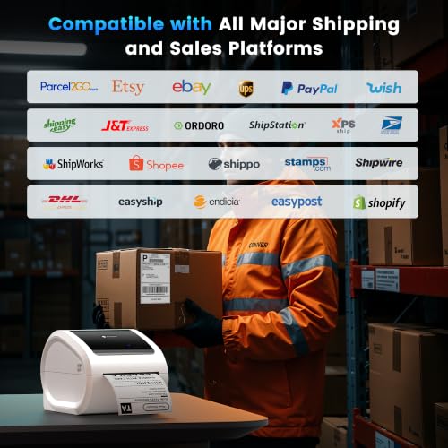 Image of Phomemo D520BT Thermal Label Printer with Built-in Paper Bin