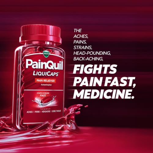 Vicks PainQuil Pain Relief LiquiCap Acetaminophen 1000mg Pain Reliever 100ct - image 6