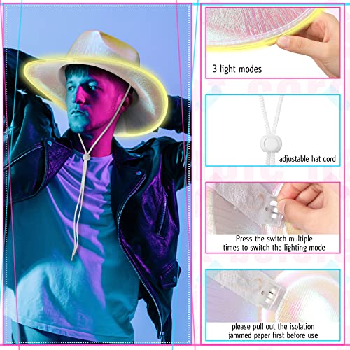 Image of Kigeli 10 Pcs Lights LED Cowboy Hat Adult Flashing
