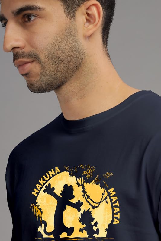 Image of XENOVAURBAN Men's Graphic Printed RN-HKM Round Neck Regular and Plus Size Cotton T-Shirt
