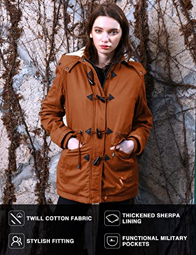 Wantdo Women's Winter Thicken Puffer Coat Flannel Jacket With Hood Caramel, Xl #TOP15