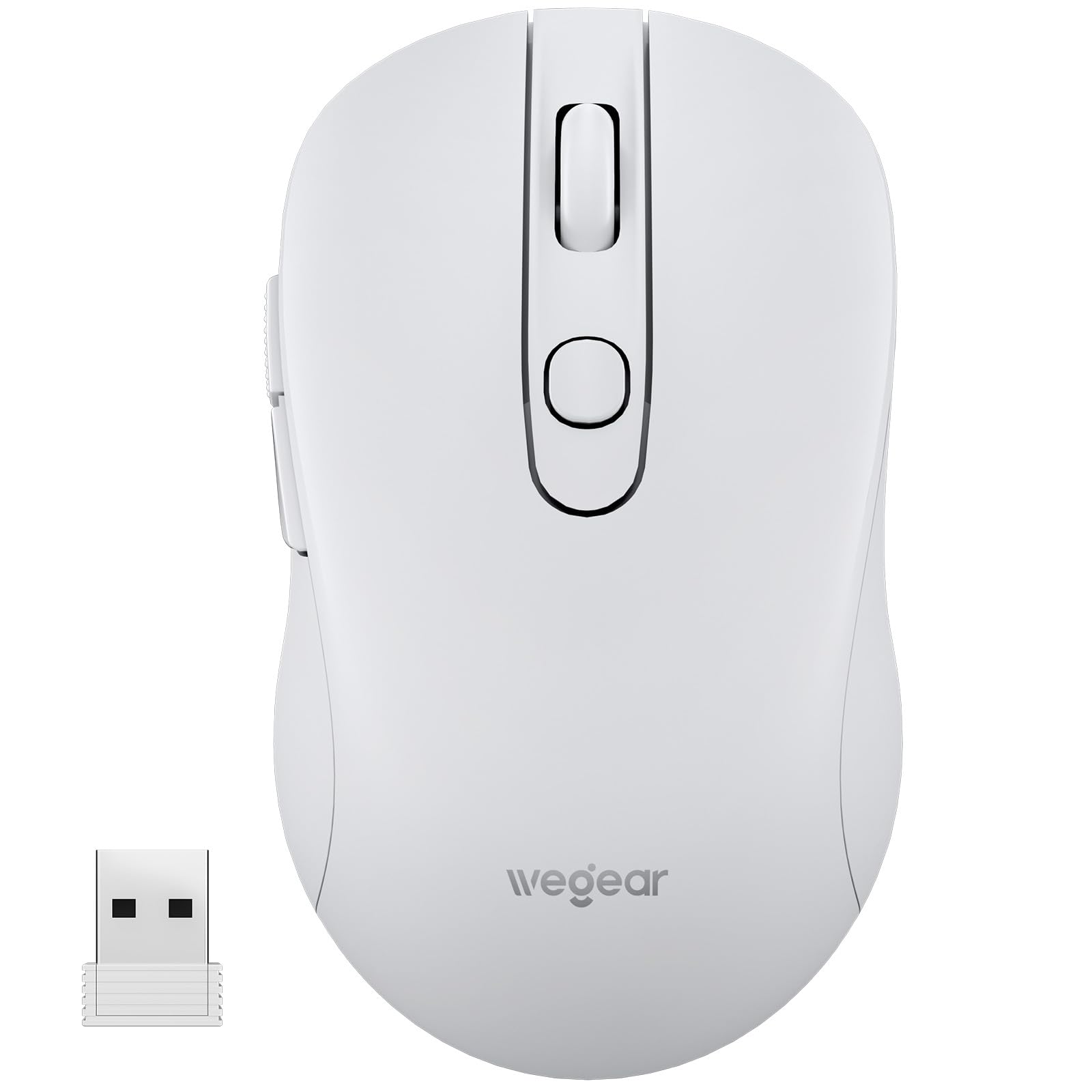USB Wireless Mouse for Laptop PC Mac 2 4GHz Cordless Mouse with 6 Buttons 5-Level Adjustable 4000 DPI