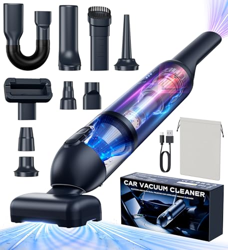 Aspirateur à Main,16000Pa Aspirateur Voiture Puissant Sans Fil,9 In 1Aspirateur à Main Sans Fil...