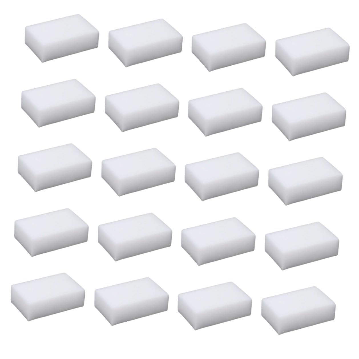 GARVALON 20 pièces Éponges de Nettoyage Multi-usages Non Rayantes pour Cuisine et Maison Anti-Rayures Blancs Nettoyage de Vaisselle Surfaces et Murs