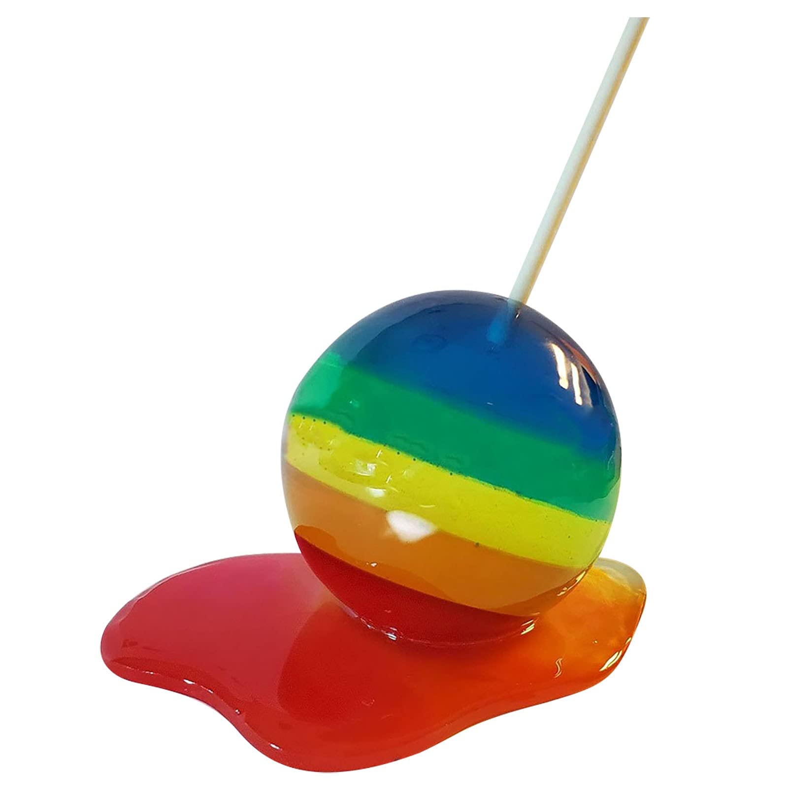 Melting Lollipop Popsicle Sculpture,Pop Art Sculpture,Modern Home DecorationLollipop melted resin decoration