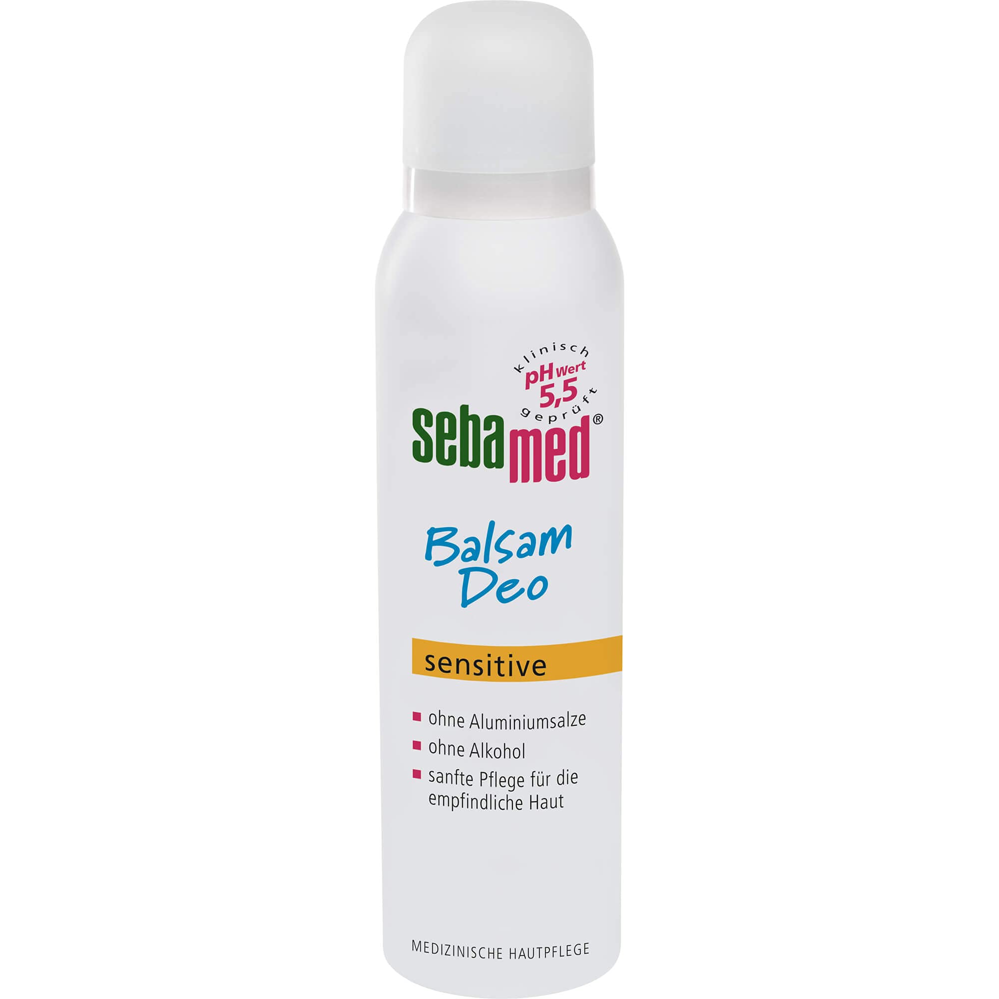 Sebamed Balsam Deo Sensitive Aerosol, Deo ohne Aluminium mit Aloe Vera, Deospray für Damen und Herren, zuverlässiger Schutz vor Körpergeruch, 24h-Effekt, 150 ml