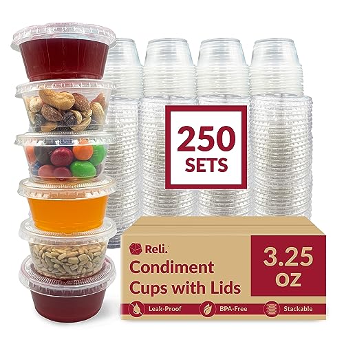 Reli. 3.25 oz Small Containers with Lids (250 Sets) | Jello Shot ...