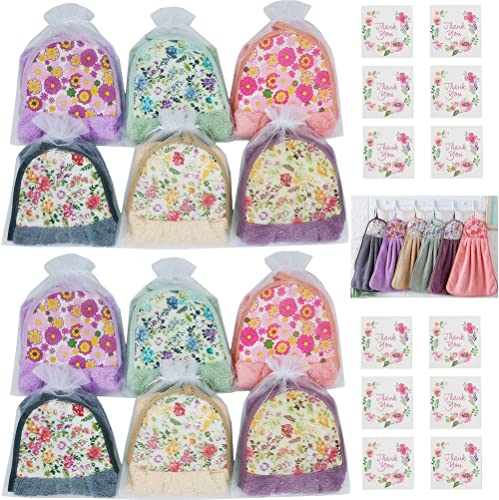 GoodKuru プチギフト 花柄 おしゃれ タオル かわいい ギフト 退職 結婚式 卒園 卒業 誕生日 お返し 粗品 (12個セット)