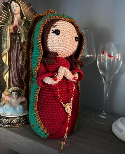 Image of Car Rosary for Rearview Mirror,Rosary for Car Mirror Hanging,Catholic Religious Gifts for Women Men,Auto Rearview Catholic Rosary Hanging Pendant with Virgin Mary Charm,interior Cars Accessories (Red)