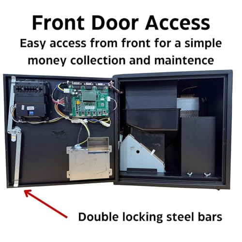 Dollar Bill Coin Changer - Front Door Access 6 Locking Points & Wall Mounting Security, Holds 4,000 Coins and 1000 Bank Notes, Bill to Coin for Arcade, Bar, Game Room, Laundromat Quarters Or Tokens - Thumbnail 3