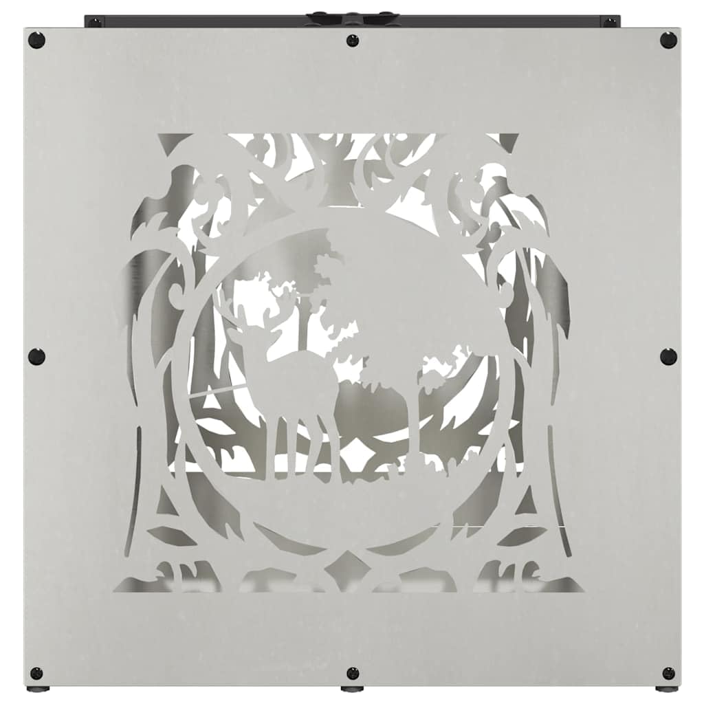 Stojak na drewno opałowe ze stali nierdzewnej, metalowy stojak 40x40x40 cm do kominków wewnętrznych i zewnętrznych, wytrzymały stojak na drewno opałowe, odporny na korozję