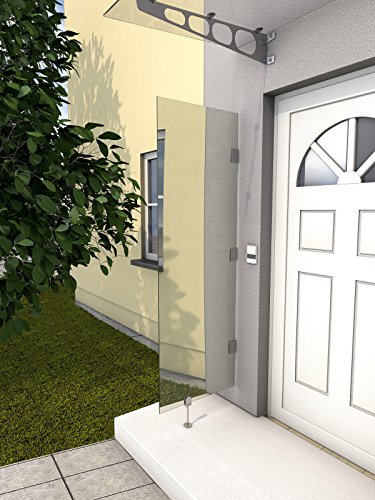 Preisvergleich Produktbild Seitenblende Seitenteil Seitenelement zu Edelstahlvordach HD 60x180 klar VSG 857400202