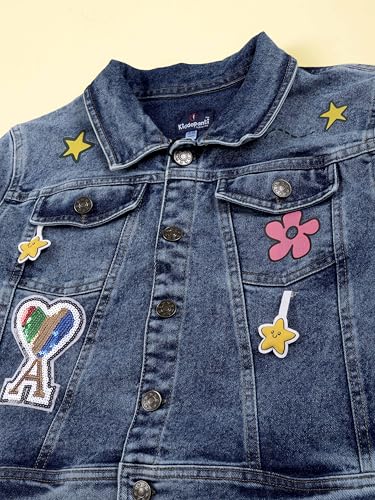 Image of Girls Full Sleeve Solid Crop Denim Jacket