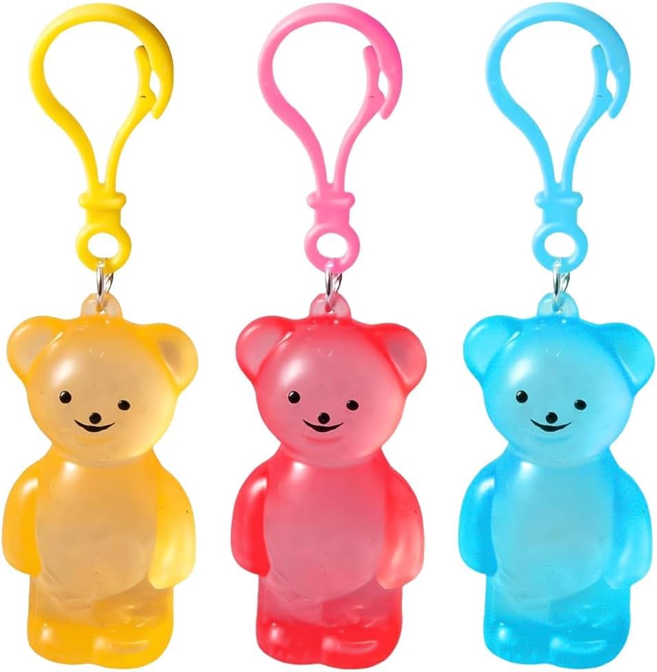 3PCS Bear Squishy Toy, Bear Sensory Squeeze Toys, Color Clear Stretchy Fidget Ball, Cartoon Animal Stress Relief Toys, Masquerade Mask, Clothing Accessories, Gift for Boys Girls 17 â image 1