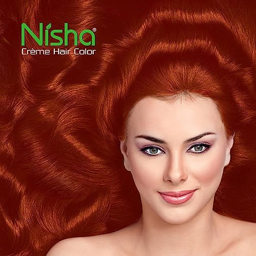 Image of Nisha Creme Hair Color Cream Copper Red, 150g, Long Lasting Hair Dye for Grey Coverage, Rich Color & Shine, For Men & Women, Pack of 1