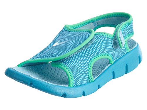 Nike Kids Sunray Adjust 4 Little Kid/Big Kid Still Blue/Chlorine Blue/Electro Green Girls Shoes