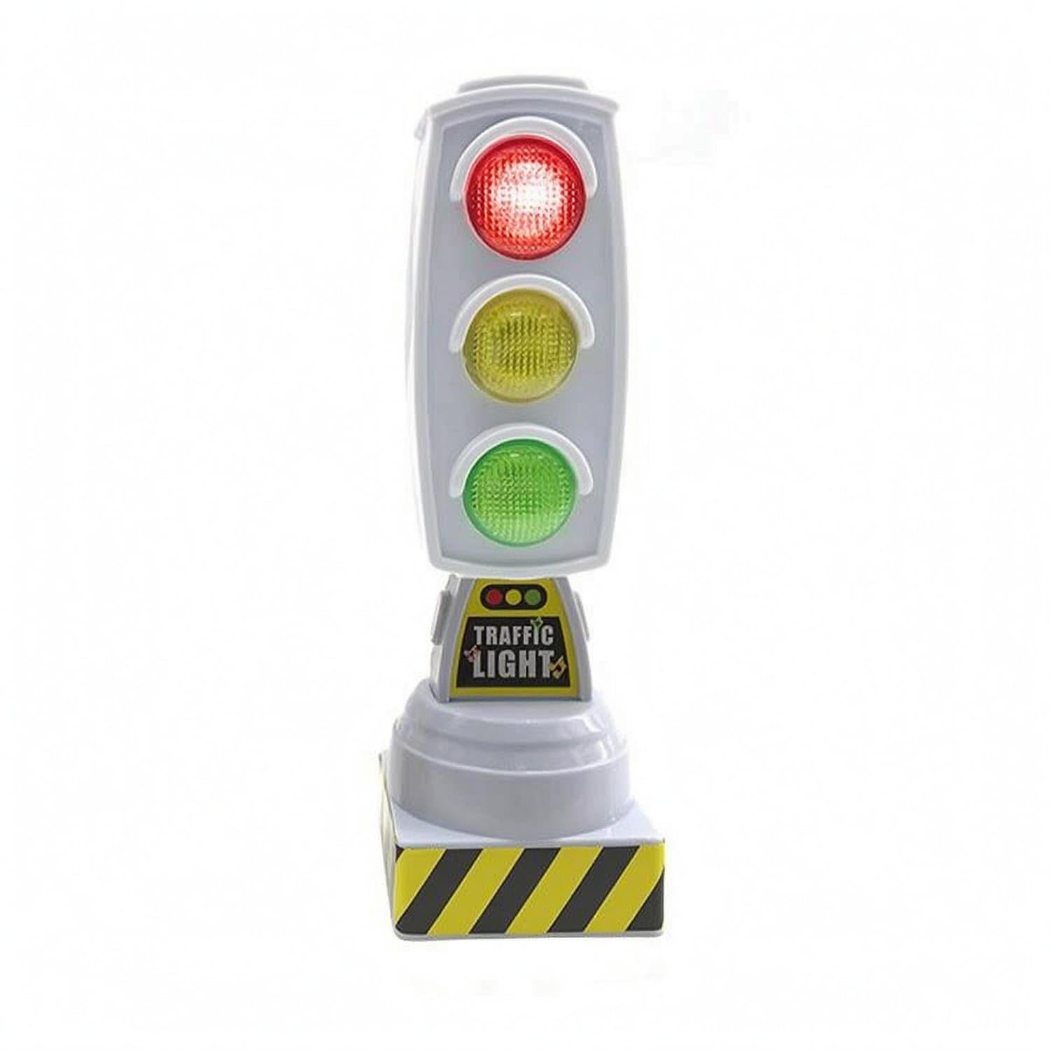 Lighted Freestanding Traffic Light Toy Plastic Educational Traffic Light Electronic for Children, White 13.3CM-image-2