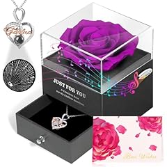 Grandma ‘I Love You’ Pendant Necklace (Sterling Silver) (Purple)
