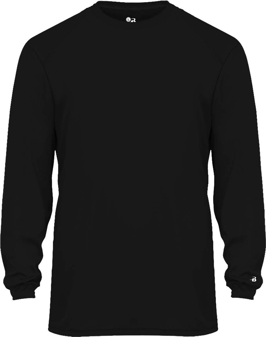 Badger Sports Tri-Blend L/S Tee Black Large