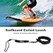 Keenso Board Rope & Leg Rope, Coiled Spring Design, SUP Board Leash, Durable Surfing Foot Rope for Surfers, Paddle Boarders, and Water Sports Enthusiasts