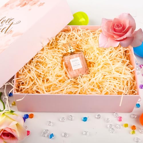 yumcute 200g Raffia Geschreddertes Papier Füllmaterial für Pakete, Geschenkfüllung Papierschnitzel Raffia, Füllmaterial für Geschenkbox/Körbe, Party Hamper, Geschenkverpackung Deko(Gold)