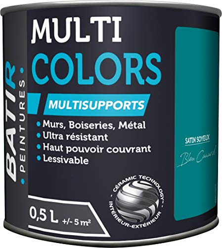 Peinture multi-supports satin soyeux Batir - Bleu canard - 0,5 l