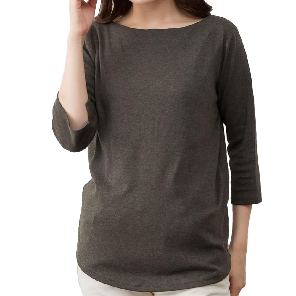 [jungle jalopy] レディース ボートネック七分袖プルオーバー トップス 長袖 tシャツ ロンt