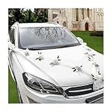 BWBWND Wedding Car Decorations, Artificial Flowers Bouquet & Ribbon Set Car Front...