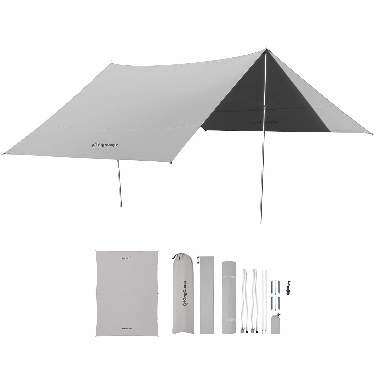KingCamp Khan Camping Bell Tent 4m/5m Cotton Canvas Tents 6-8 Person Luxury Yurt Tent with Zipper Waterproof Pyramid Ten for Family Camping Party