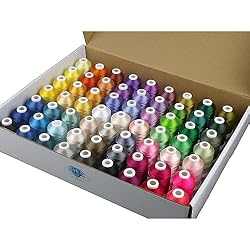 Maquina Para Bordar Etiquetas Simthread Kit de hilo para máquina de bordar de poliéster de 63 colores Brother, Babylock, Janome, Singer Pfaff, Husqvarna Bernina, máquinas de bordado y coser 550Y