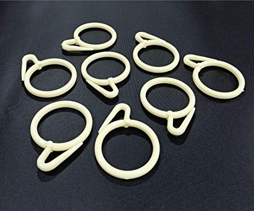 Image of ProKart Premium Plastic Curtain Rings Hook for Windows, Doors, Bathrooms and Other Multipurpose Usage - 1.5 Inch Inner Diameter (Off White, 12)