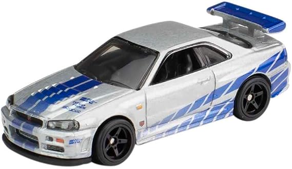 Hot Wheels Retro Entertainment Collection,Nissan Skyline R34, TV, Video Games, Iconic Replicas for Play or Display, Gift for Collectors
