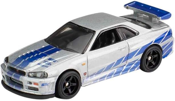 Hot Wheels Retro Entertainment Collection,Nissan Skyline R34, TV, Video Games, Iconic Replicas for Play or Display, Gift for Collectors