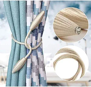 Home Cloud Curtain Holder Tieback/Alloy Curtain Tieback/Drape Tie Backs, Decorative Unique Design 2 Pcs(Light )(Foldable;Light Weight)
