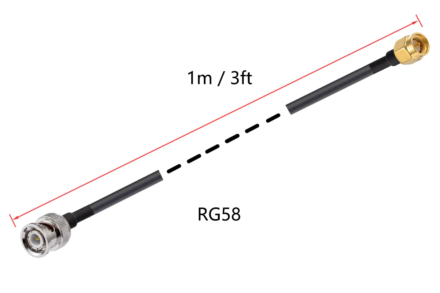 TUOLNK Cavo Jumper Da BNC A SMA Cavo Di Prolunga Da Spina Maschio BNC A - Foto 6