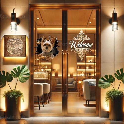 Image of Vinyl Dog Car Decals for Women - Stickers and Gift for Dog Lovers (Yorkie Sticker)